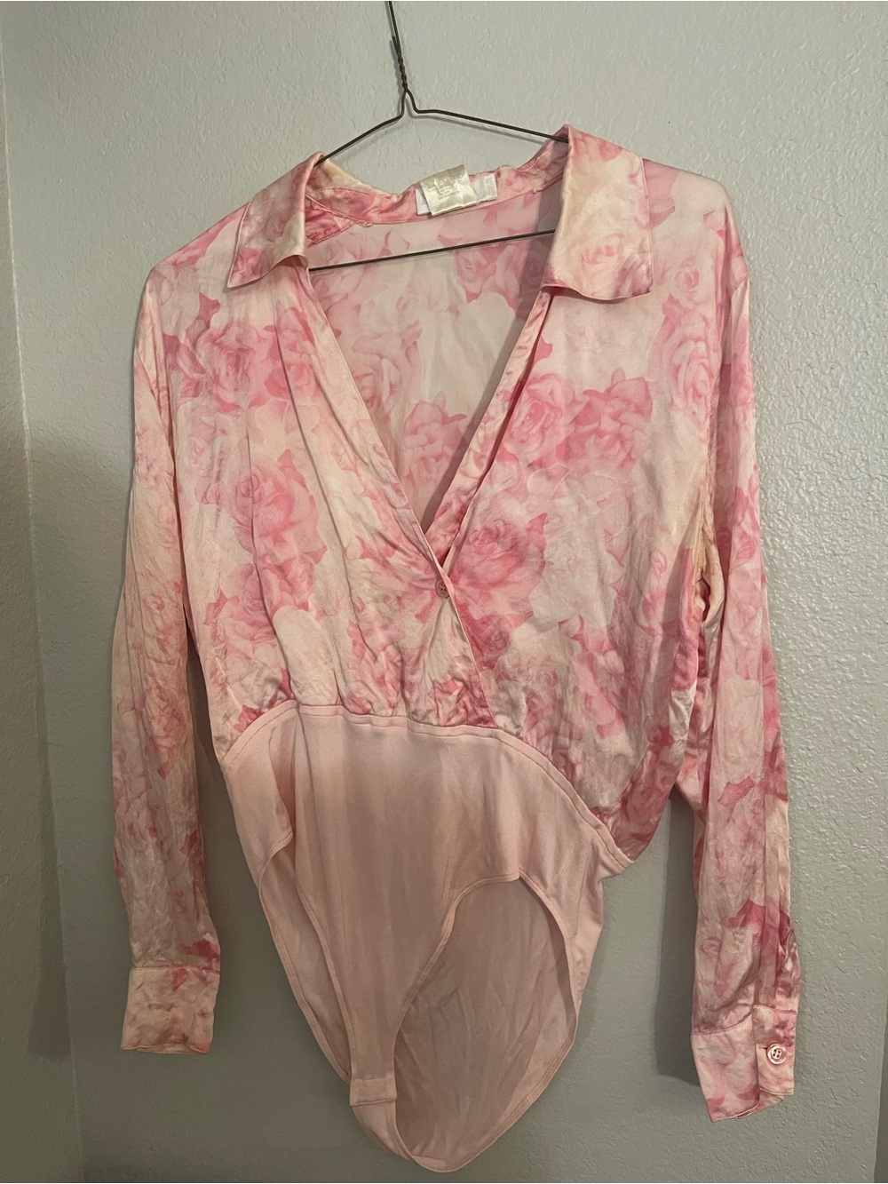 Escada Pink Floral Long Sleeve Bodysuit